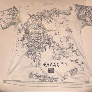 Vintage Tee with the Greek Islands printed on it